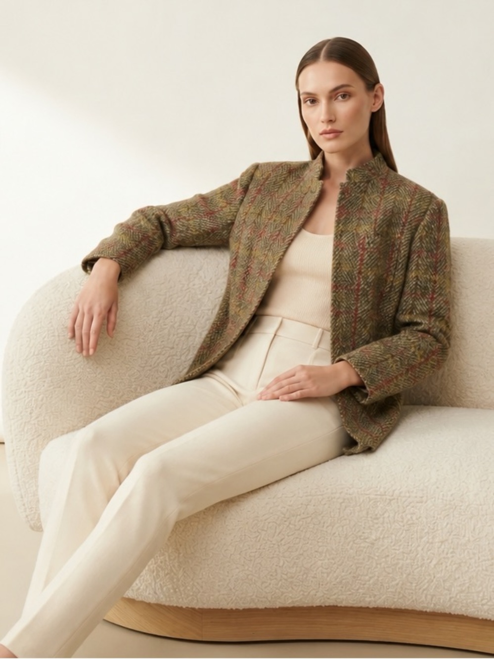 Rouie Pure Virgin Wool Tweed Blazer Vintage Canada